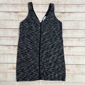 ABERCROMBIE & FITCH Women's Space Dye Zip Front Mini Dress Size M Black Gray